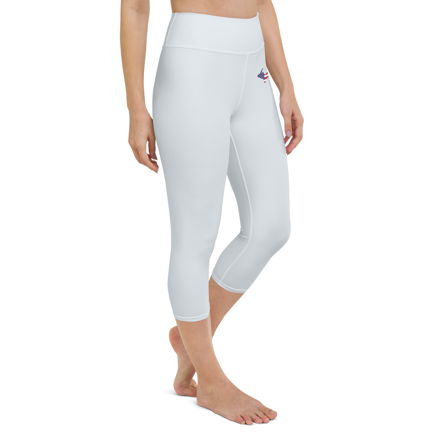 Michigan Upper Peninsula Yoga Leggings (w/ UP USA Flag) | Gossy White