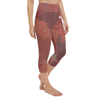 Michigan Upper Peninsula Yoga Capri Leggings (w/ UP Outline) | Ore Dock Camo