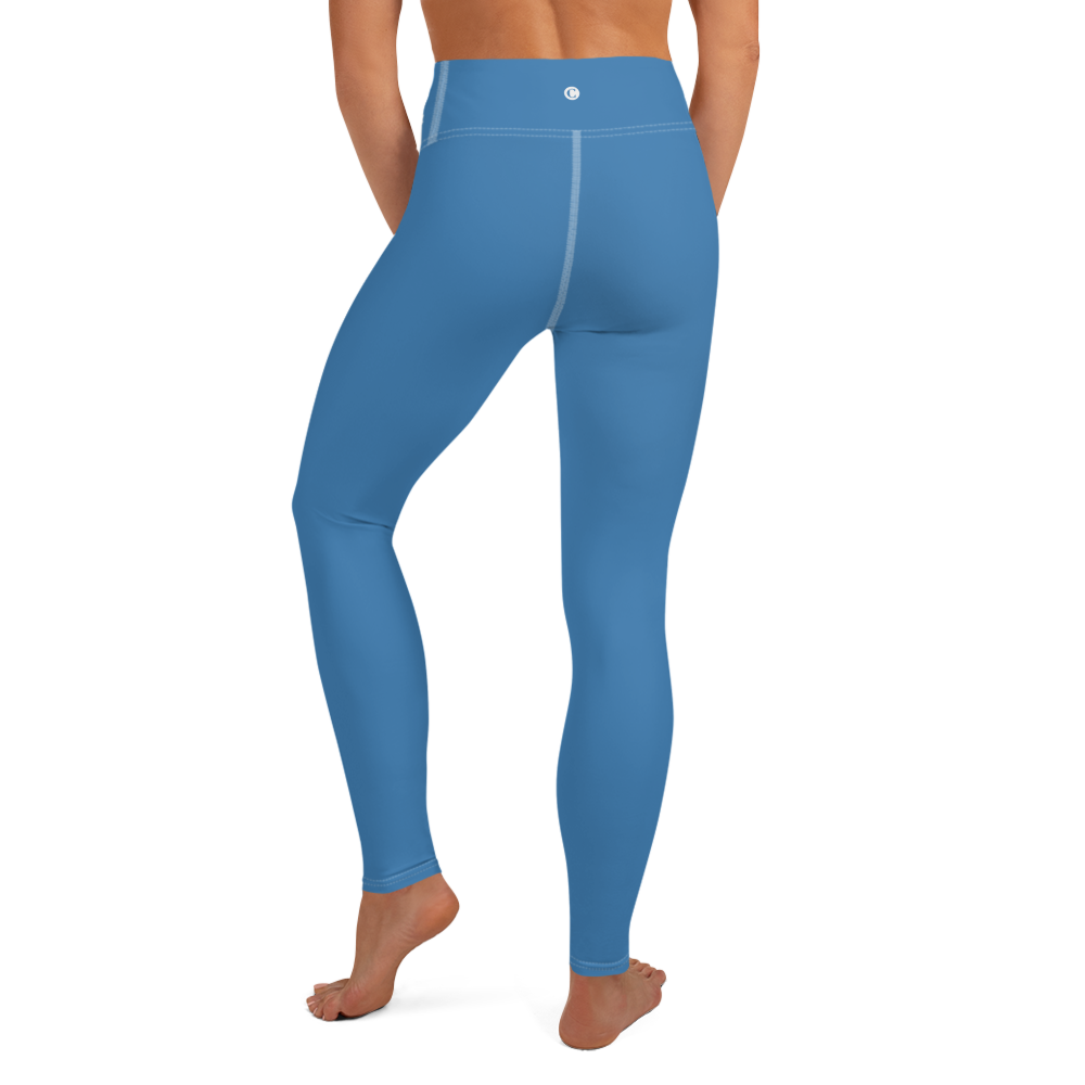 Michigan Upper Peninsula Yoga Leggings (w/ UP Outline) | Lake Superior Blue