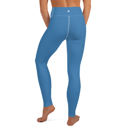 Michigan Upper Peninsula Yoga Leggings (w/ UP Outline) | Lake Superior Blue