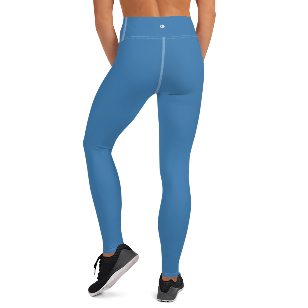 Michigan Upper Peninsula Yoga Leggings (w/ UP Outline) | Lake Superior Blue