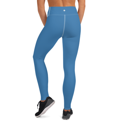 Michigan Upper Peninsula Yoga Leggings (w/ UP Outline) | Lake Superior Blue