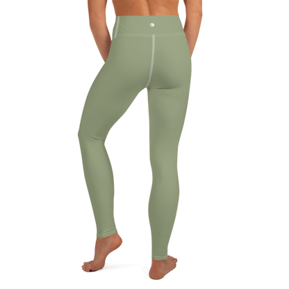 Michigan Upper Peninsula Yoga Leggings (w/ UP Outline) | Beachgrass Green