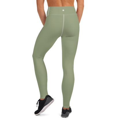 Michigan Upper Peninsula Yoga Leggings (w/ UP Outline) | Beachgrass Green