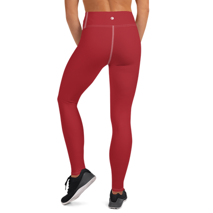 Michigan Upper Peninsula Yoga Leggings (w/ UP Outline) | Thimbleberry Red