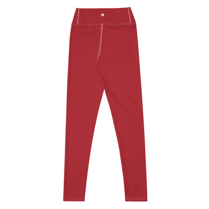 Michigan Upper Peninsula Yoga Leggings (w/ UP Outline) | Thimbleberry Red