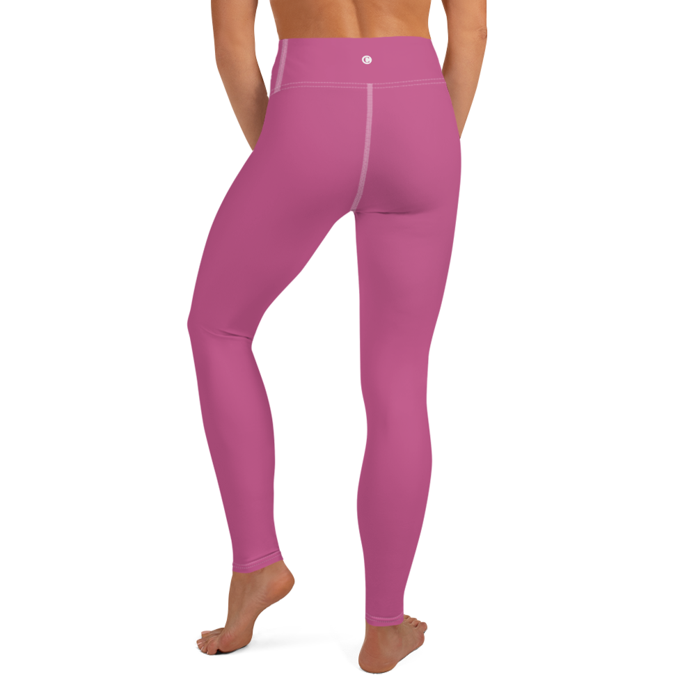 Michigan Upper Peninsula Yoga Leggings (w/ UP Outline) | Apple Blossom Pink