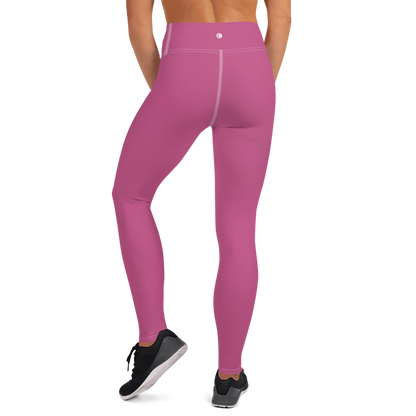 Michigan Upper Peninsula Yoga Leggings (w/ UP Outline) | Apple Blossom Pink