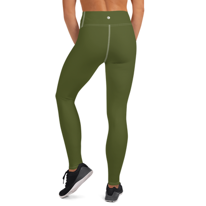 Michigan Upper Peninsula Yoga Leggings (w/ UP Outline) | Army Green