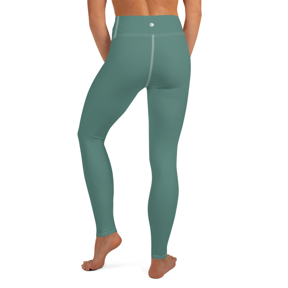 Michigan Upper Peninsula Yoga Leggings (w/ UP Outline) | Copper Green