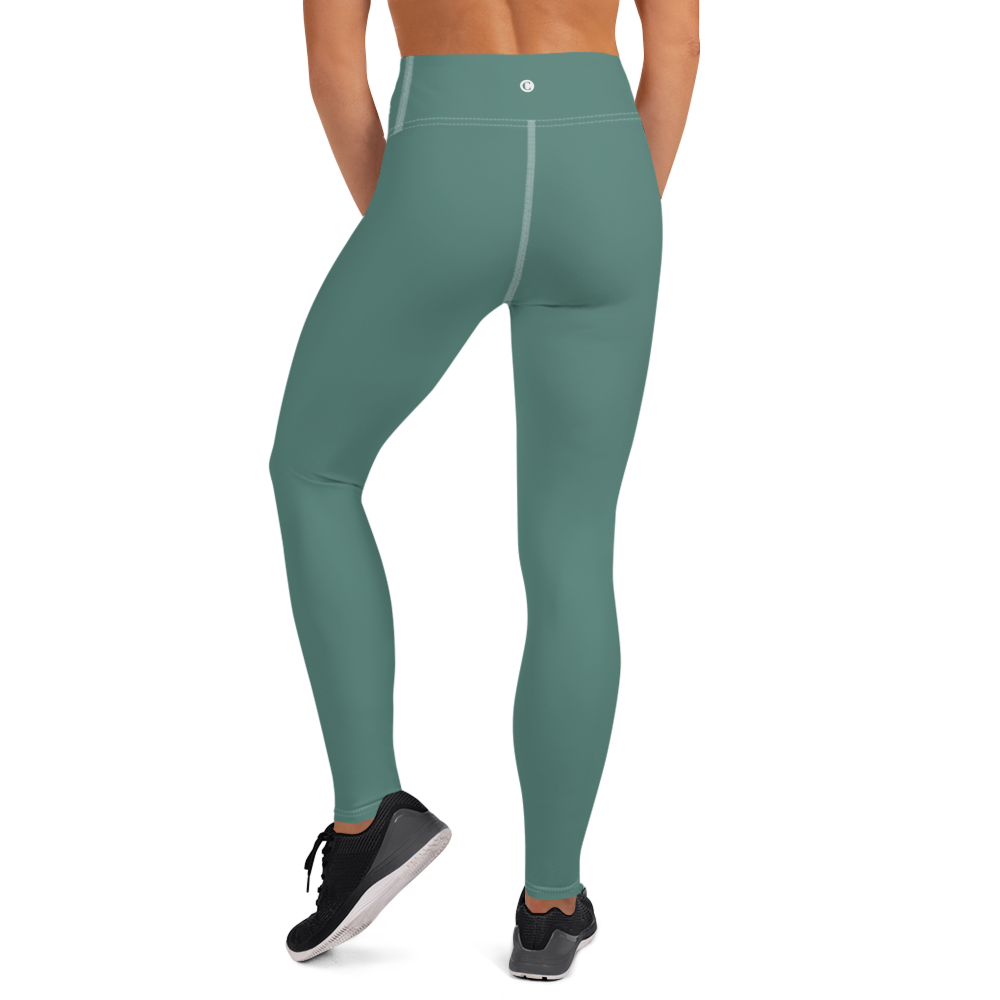 Michigan Upper Peninsula Yoga Leggings (w/ UP Outline) | Copper Green