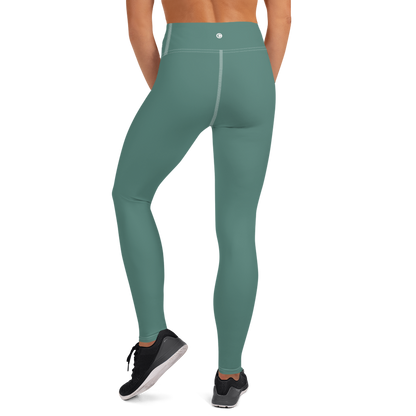 Michigan Upper Peninsula Yoga Leggings (w/ UP Outline) | Copper Green