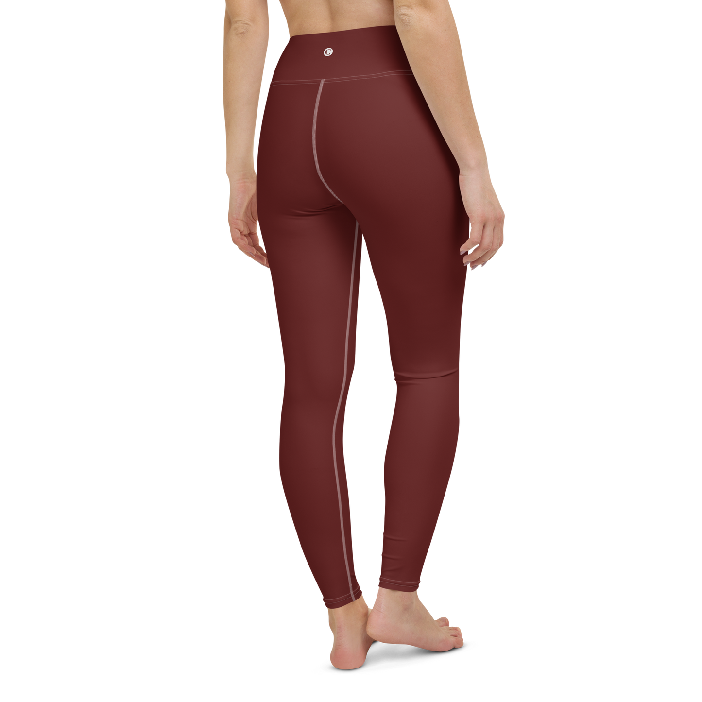 Michigan Upper Peninsula Yoga Leggings (w/ UP Outline) | Cherrywood Color