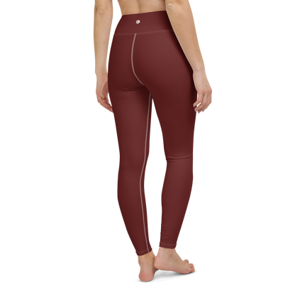 Michigan Upper Peninsula Yoga Leggings (w/ UP Outline) | Cherrywood Color