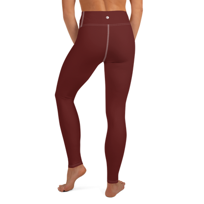 Michigan Upper Peninsula Yoga Leggings (w/ UP Outline) | Cherrywood Color