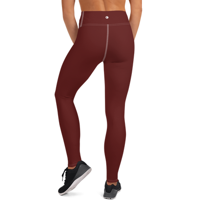 Michigan Upper Peninsula Yoga Leggings (w/ UP Outline) | Cherrywood Color