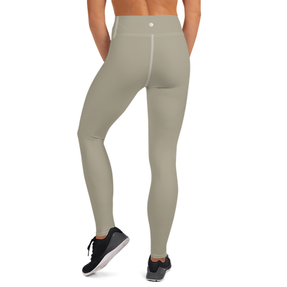 Michigan Upper Peninsula Yoga Leggings (w/ UP Outline) | Petoskey Stone Beige