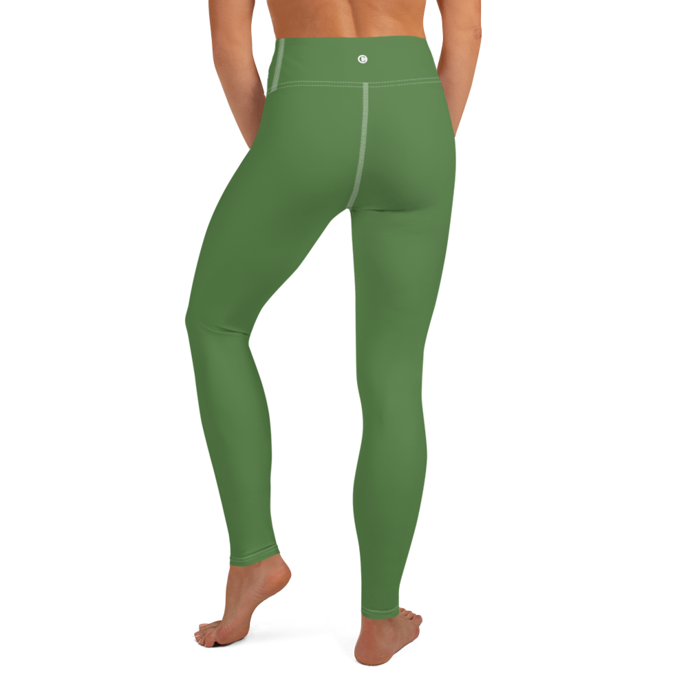 Michigan Upper Peninsula Yoga Leggings (w/ UP Outline) | Pine Green