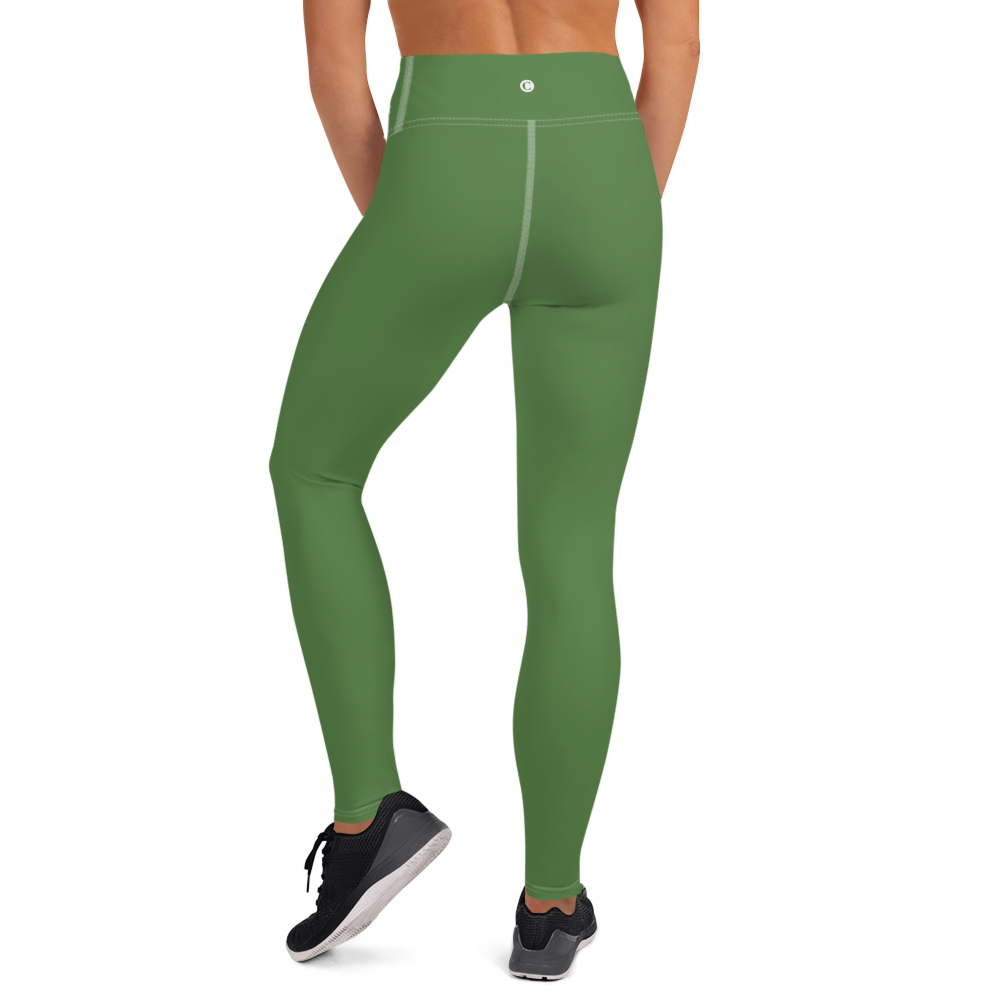 Michigan Upper Peninsula Yoga Leggings (w/ UP Outline) | Pine Green