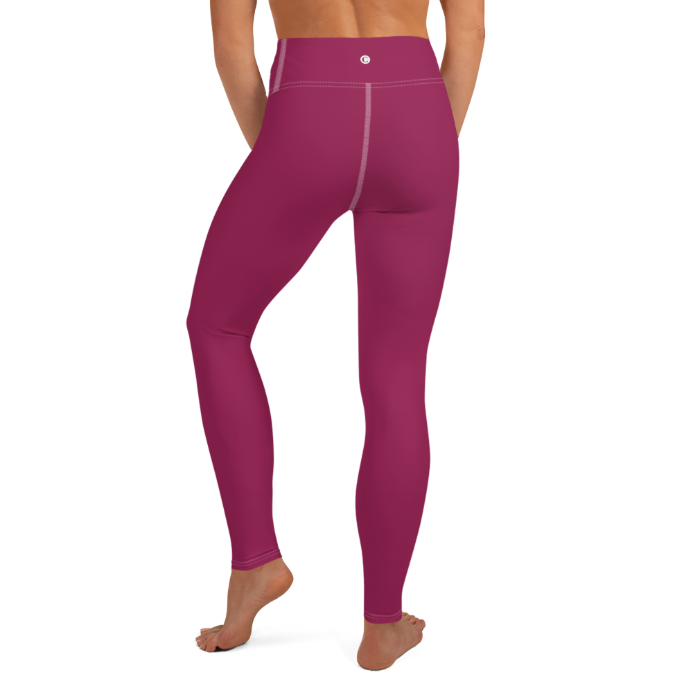 Michigan Upper Peninsula Yoga Leggings (w/ UP Outline) | Ruby Red