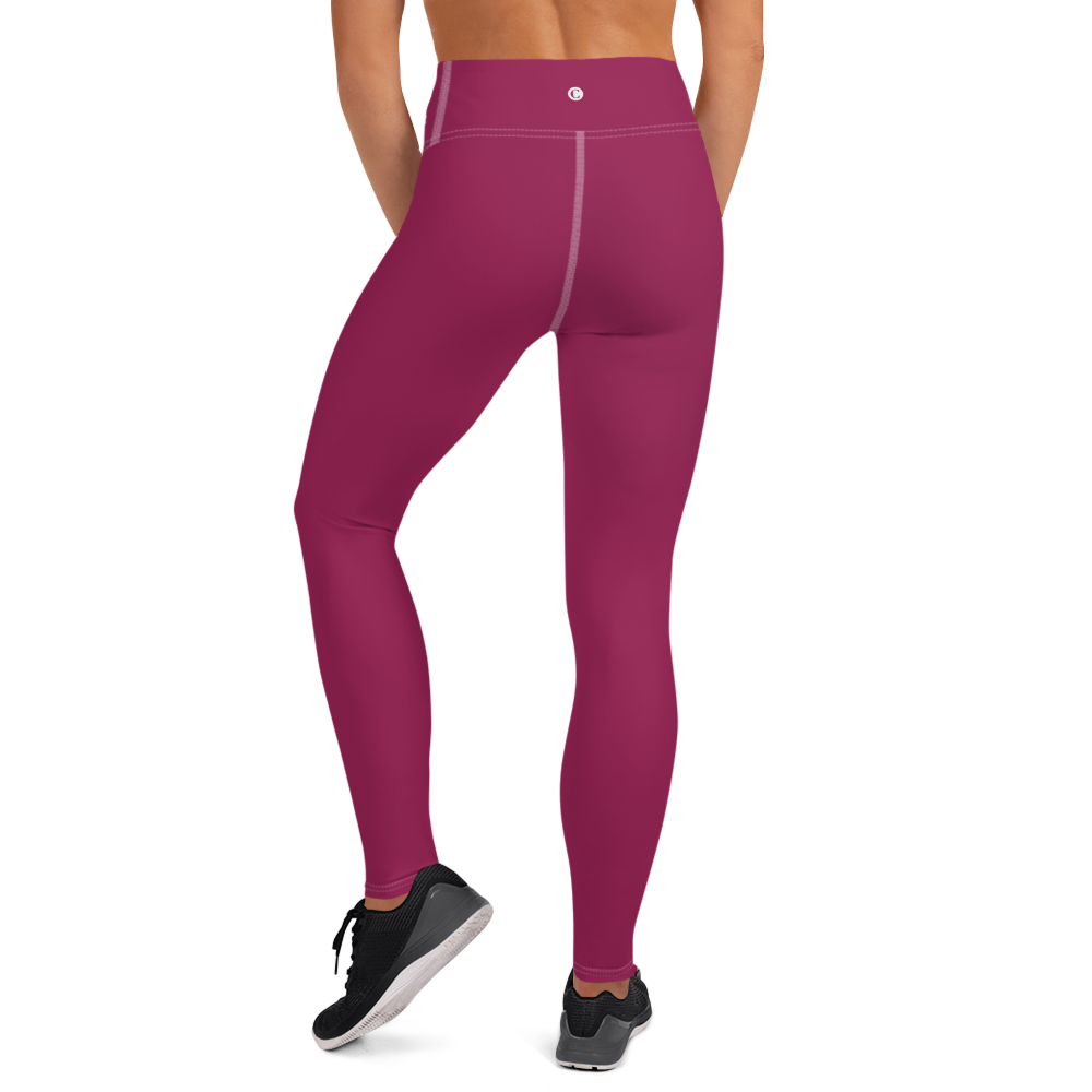 Michigan Upper Peninsula Yoga Leggings (w/ UP Outline) | Ruby Red