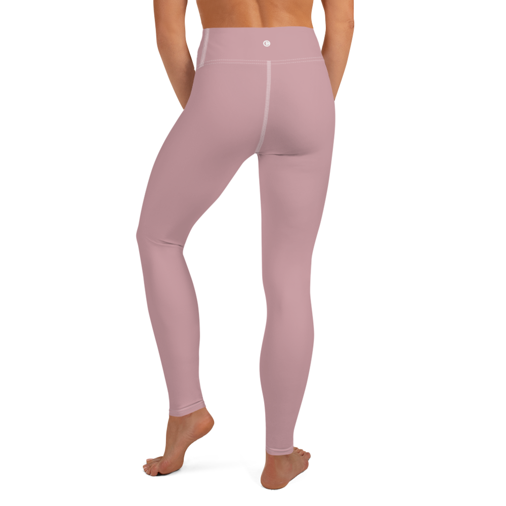 Michigan Upper Peninsula Yoga Leggings (w/ UP Outline) | Cherry Blossom Pink