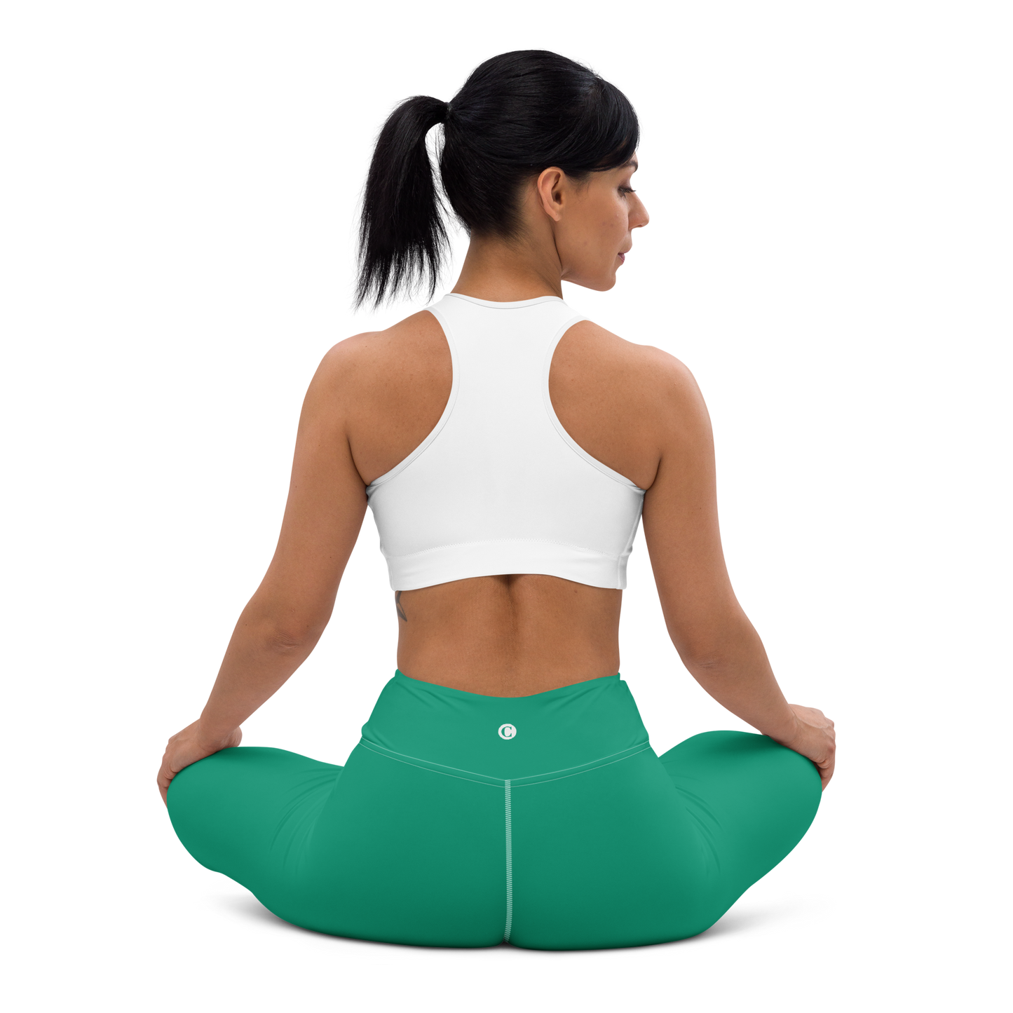 Michigan Upper Peninsula Yoga Leggings (w/ UP Outline) | Emerald Green