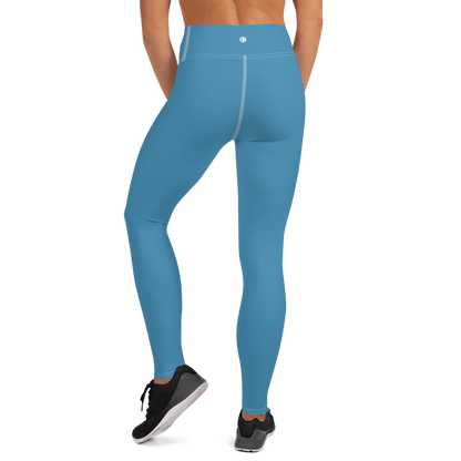 Michigan Upper Peninsula Yoga Leggings (w/ UP Outline) | Lake Michigan Blue