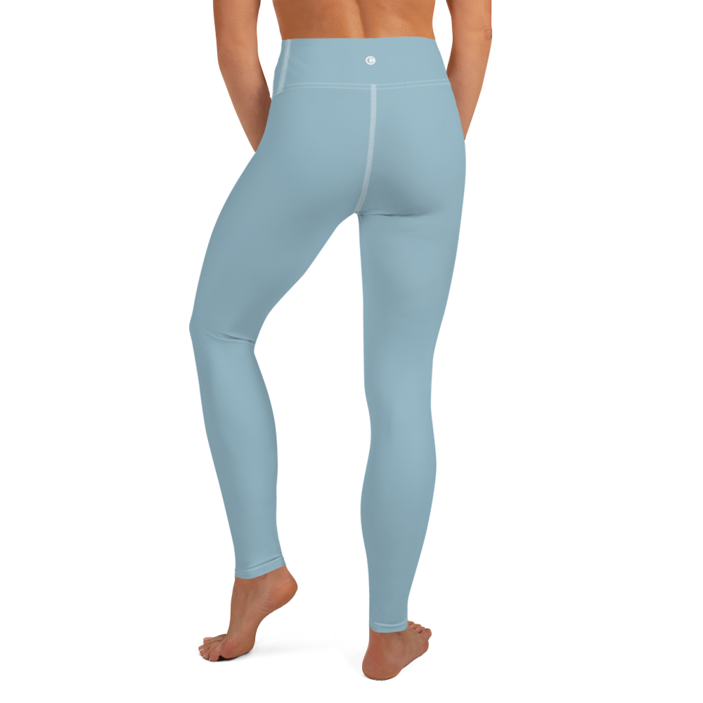 Michigan Upper Peninsula Yoga Leggings (w/ UP Outline) | Opal Blue