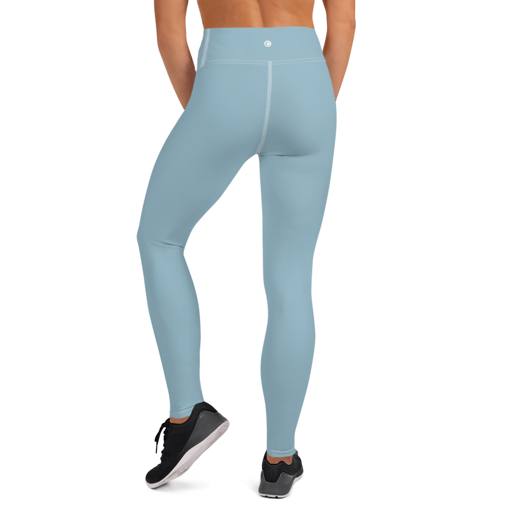 Michigan Upper Peninsula Yoga Leggings (w/ UP Outline) | Opal Blue