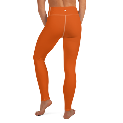 Michigan Upper Peninsula Yoga Leggings (w/ UP Outline) | Maple Leaf Orange