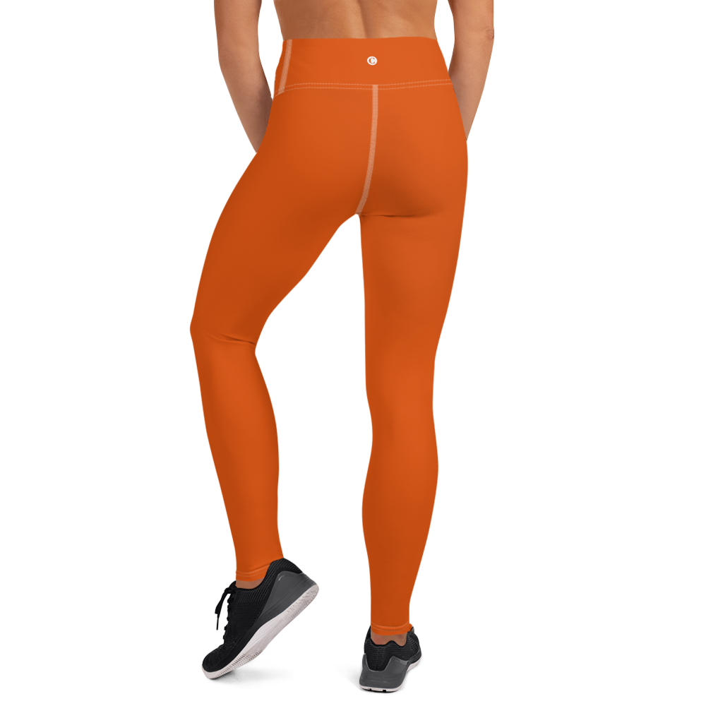 Michigan Upper Peninsula Yoga Leggings (w/ UP Outline) | Maple Leaf Orange