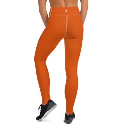 Michigan Upper Peninsula Yoga Leggings (w/ UP Outline) | Maple Leaf Orange