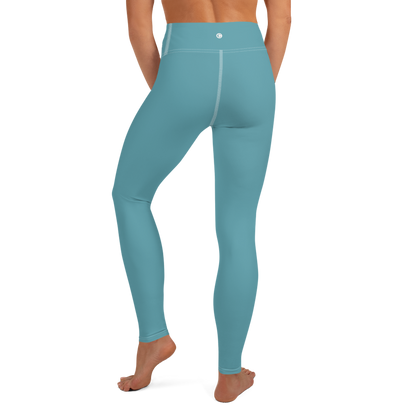 Michigan Upper Peninsula Yoga Leggings (w/ UP Outline) | Lake Huron Blue