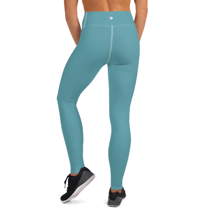 Michigan Upper Peninsula Yoga Leggings (w/ UP Outline) | Lake Huron Blue