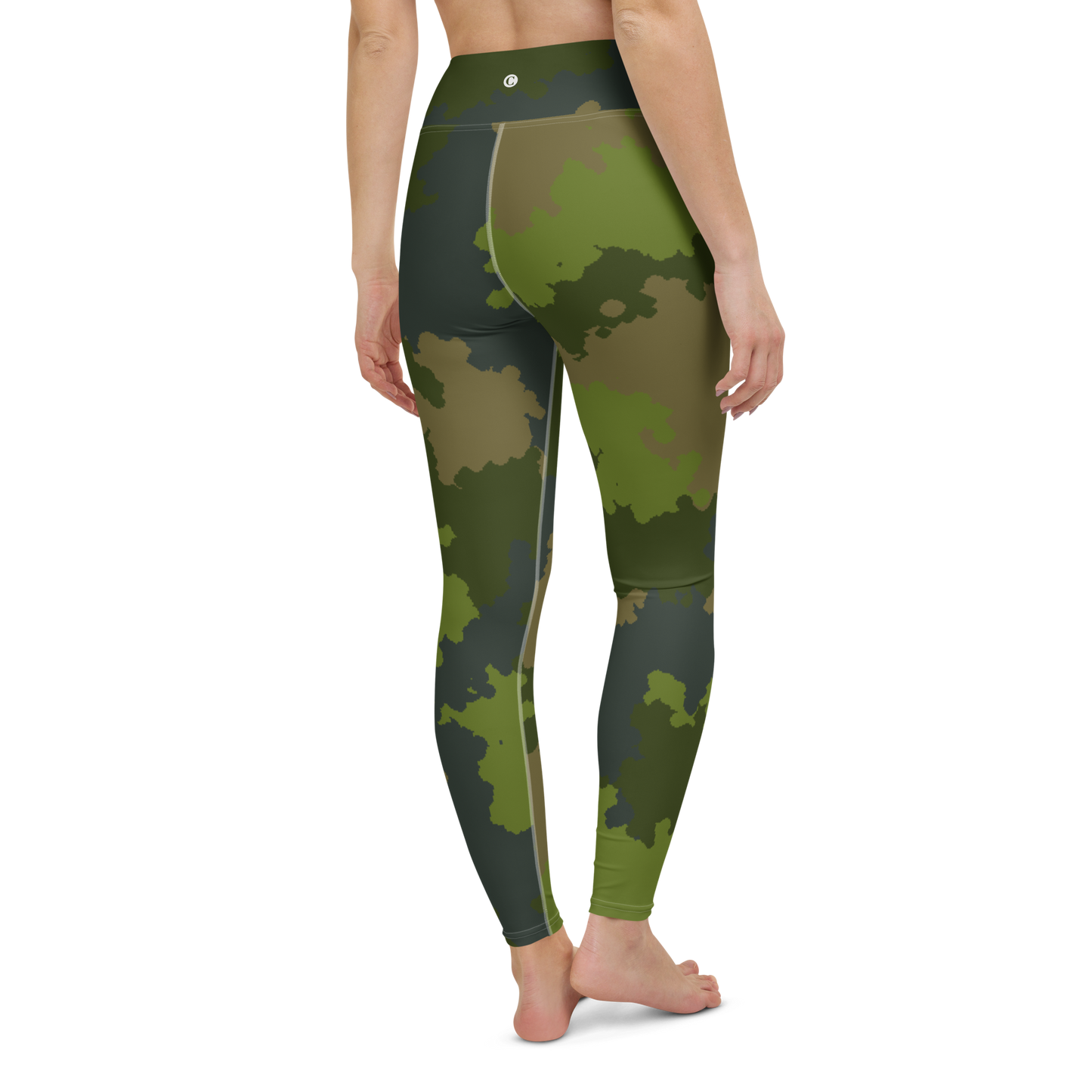 Michigan Upper Peninsula Yoga Leggings (w/ UP Outline) | Woodland Camo