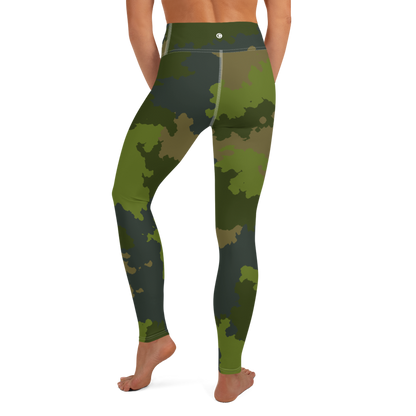 Michigan Upper Peninsula Yoga Leggings (w/ UP Outline) | Woodland Camo