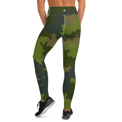 Michigan Upper Peninsula Yoga Leggings (w/ UP Outline) | Woodland Camo