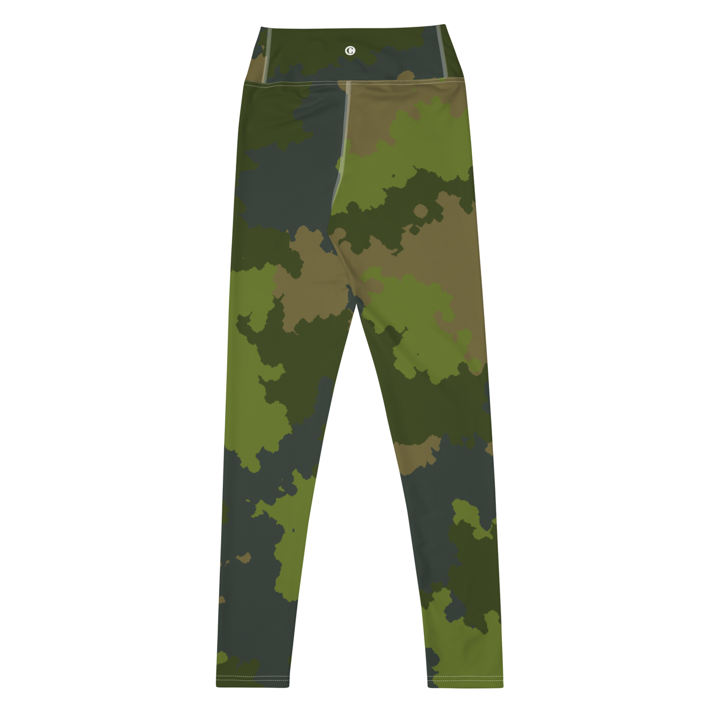 Michigan Upper Peninsula Yoga Leggings (w/ UP Outline) | Woodland Camo