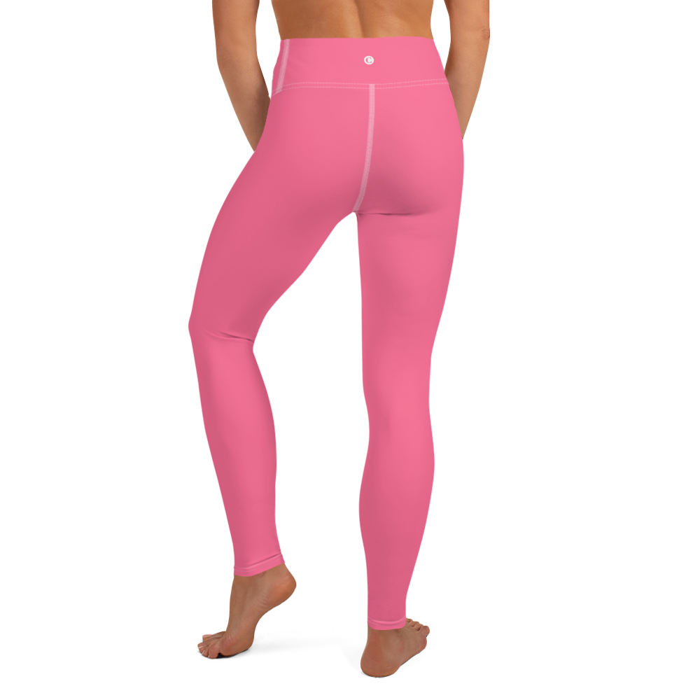 Michigan Upper Peninsula Yoga Leggings (w/ UP Outline) | Rhodochrosite Pink