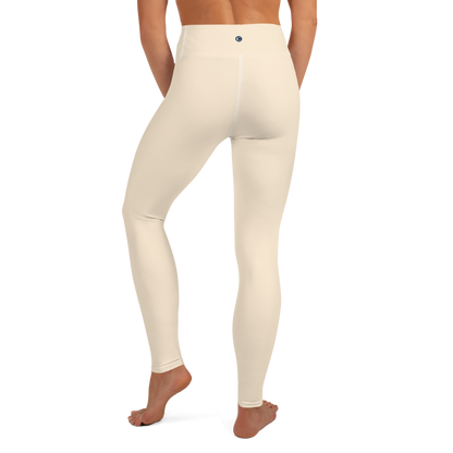 Michigan Upper Peninsula Yoga Leggings (w/ UP Outline) | Champagne White