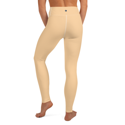 Michigan Upper Peninsula Yoga Leggings (w/ UP Outline) | Pale Apricot