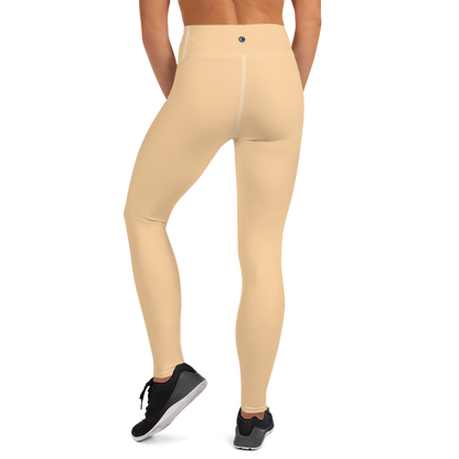 Michigan Upper Peninsula Yoga Leggings (w/ UP Outline) | Pale Apricot