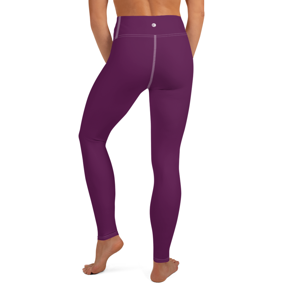 Michigan Upper Peninsula Yoga Leggings (w/ UP Outline) | Tyrian Purple