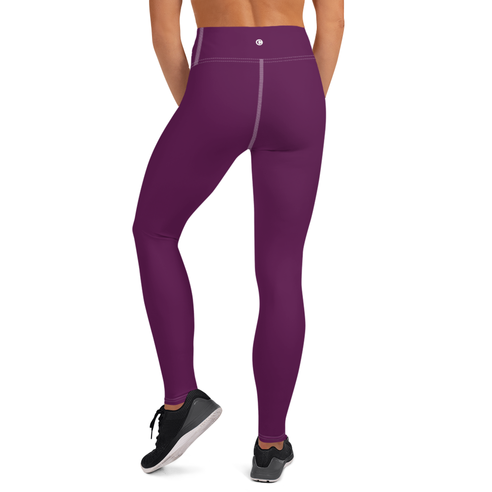 Michigan Upper Peninsula Yoga Leggings (w/ UP Outline) | Tyrian Purple