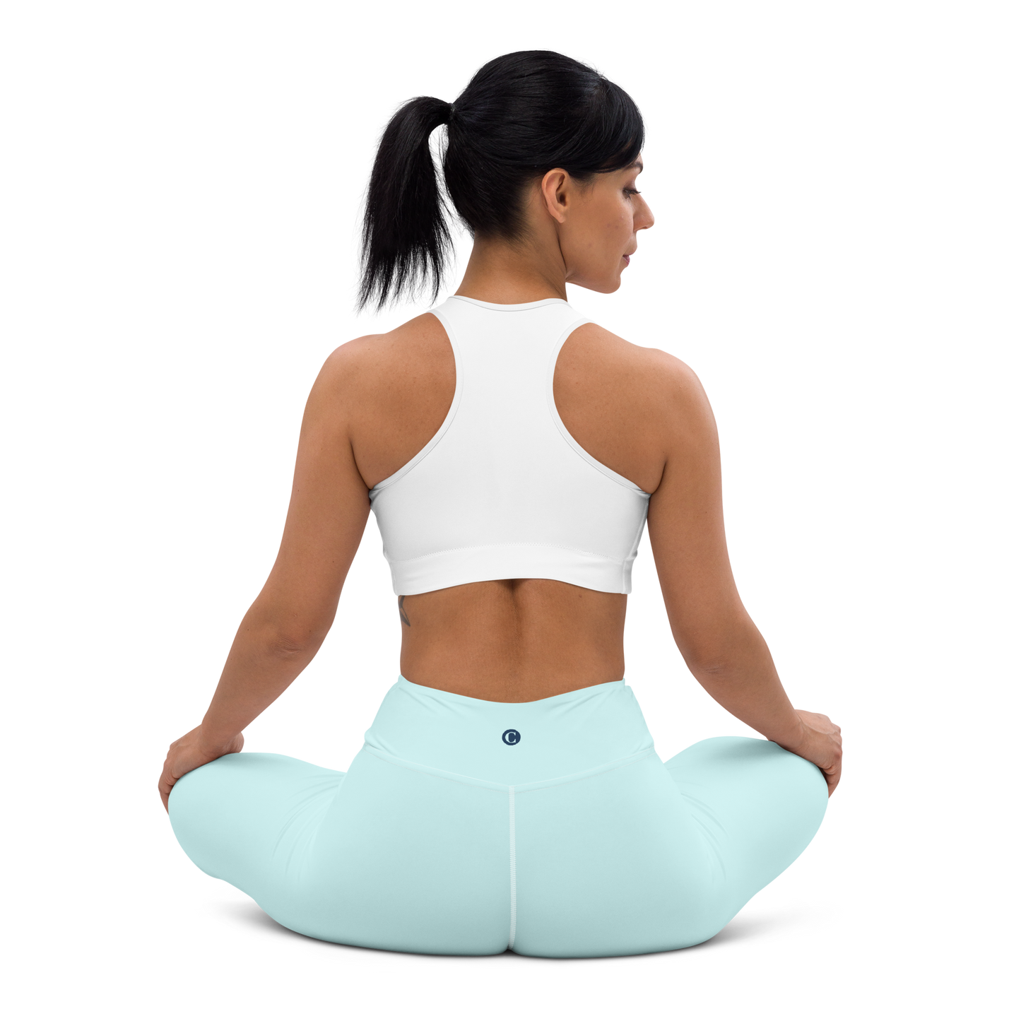 Michigan Upper Peninsula Yoga Leggings (w/ UP Outline) | Cyan