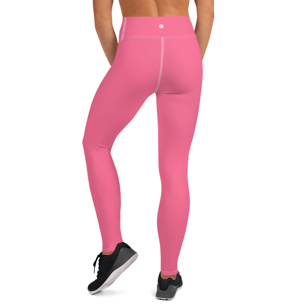 Michigan Upper Peninsula Yoga Leggings (w/ UP USA Flag) | Rhodochrosite Pink