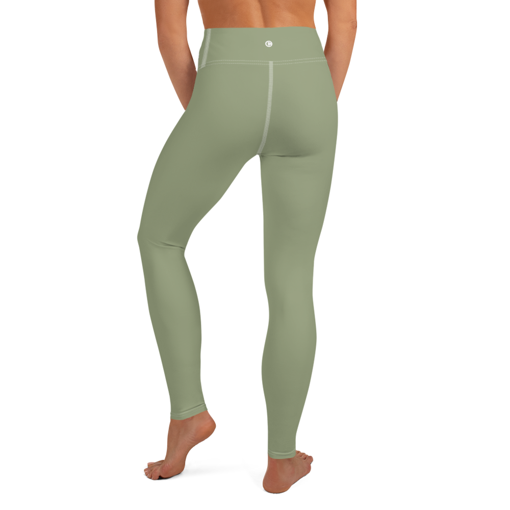 Michigan Upper Peninsula Yoga Leggings (w/ UP USA Flag) | Beachgrass Green