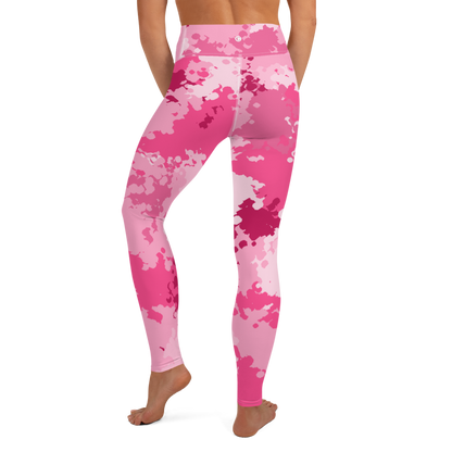 Michigan Upper Peninsula Yoga Leggings (w/ UP USA Flag) | Pink Camo