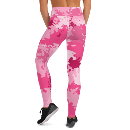 Michigan Upper Peninsula Yoga Leggings (w/ UP USA Flag) | Pink Camo